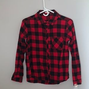 Wet seal black & red checkered flannel